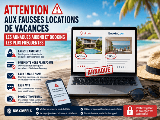 Fausse annonce de location de vacances sur Airbnb et Booking – MarcoServices Informatique Langon