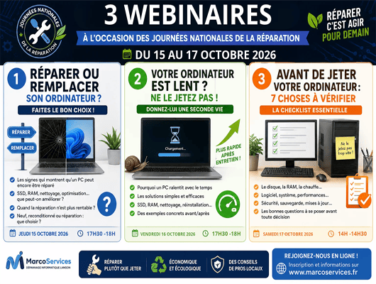 Journées Nationales de la Réparation 2026 | MarcoServices informatique Langon