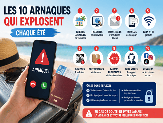 Les 10 arnaques qui explosent chaque été | MarcoServices informatique Langon