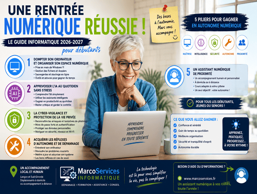 Le guide rentrée numérique & IA | MarcoServices informatique Langon